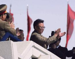 Kim Jong Il reviews army's 70th anniversary
